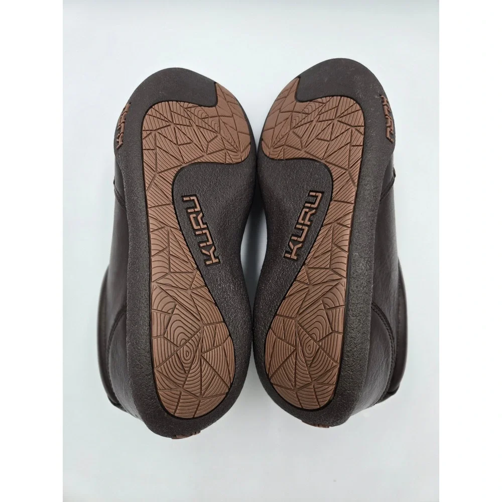 Kuru Mens 8.5 Dark Brown‎ Leather Slip On Loafers Comfort Walking Shoes